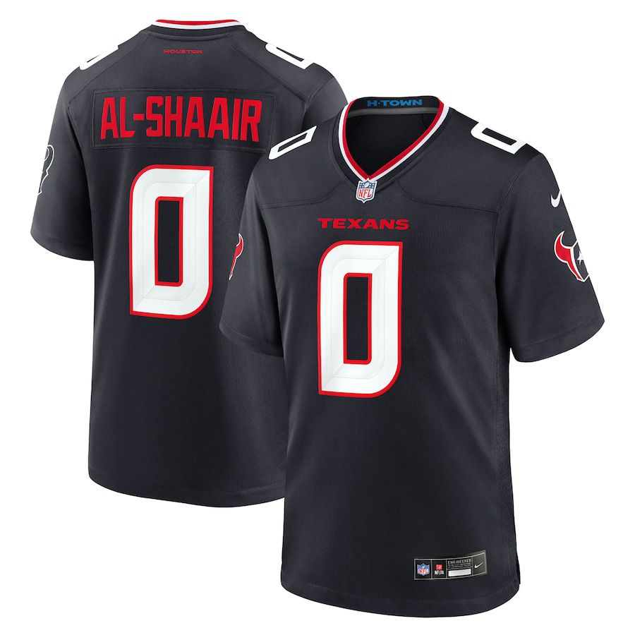 Men Houston Texans #0 Azeez Al-Shaair Nike Navy Team Game NFL Jersey->->NFL Jersey